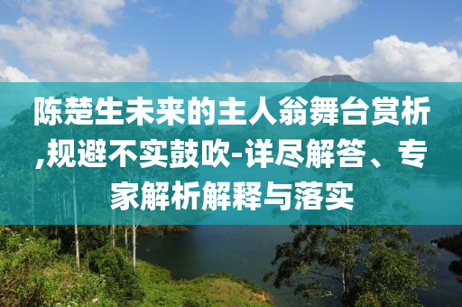 陳楚生未來的主人翁舞臺賞析,規避不實鼓吹-詳盡解答、專家解析解釋與落實
