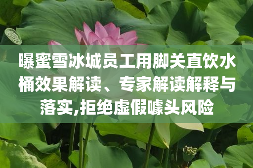 曝蜜雪冰城員工用腳關直飲水桶效果解讀、專家解讀解釋與落實,拒絕虛假噱頭風險