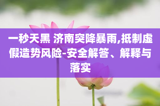 一秒天黑 濟南突降暴雨,抵制虛假造勢風險-安全解答、解釋與落實