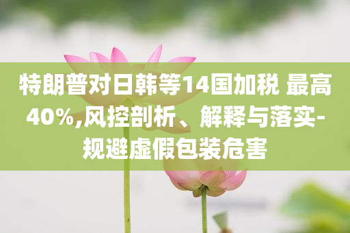特朗普對(duì)日韓等14國加稅 最高40%,風(fēng)控剖析、解釋與落實(shí)-規(guī)避虛假包裝危害