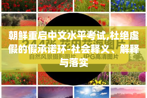 朝鮮重啟中文水平考試,杜絕虛假的假承諾環-社會釋義、解釋與落實