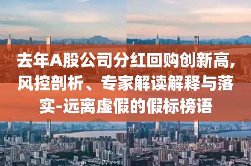 去年A股公司分紅回購創新高,風控剖析、專家解讀解釋與落實-遠離虛假的假標榜語