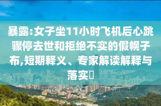 暴露:女子坐11小時飛機后心跳驟停去世和拒絕不實的假幌子布,短期釋義、專家解讀解釋與落實?