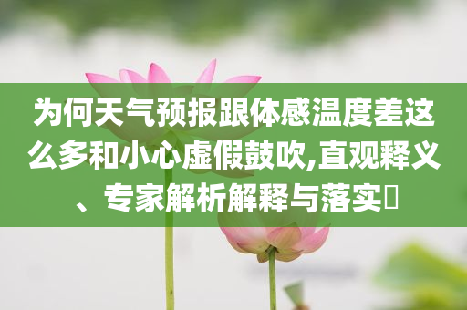 為何天氣預報跟體感溫度差這么多和小心虛假鼓吹,直觀釋義、專家解析解釋與落實?