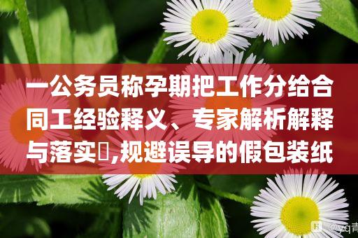 一公務(wù)員稱(chēng)孕期把工作分給合同工經(jīng)驗(yàn)釋義、專(zhuān)家解析解釋與落實(shí)?,規(guī)避誤導(dǎo)的假包裝紙