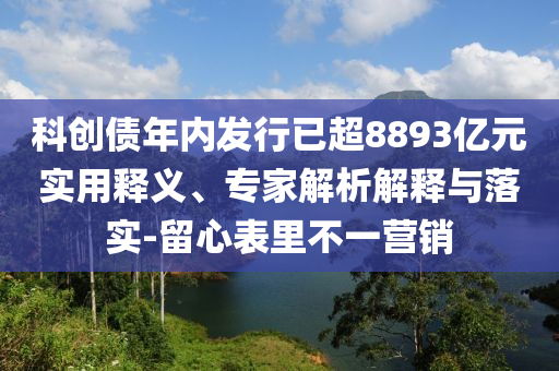 科創(chuàng)債年內(nèi)發(fā)行已超8893億元實(shí)用釋義、專家解析解釋與落實(shí)-留心表里不一營(yíng)銷(xiāo)